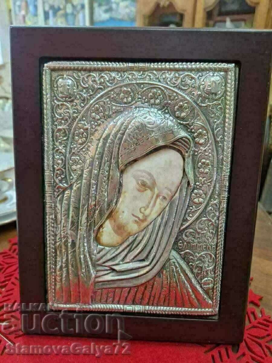 A beautiful antique Greek silver icon A beautiful antique Greek silver icon