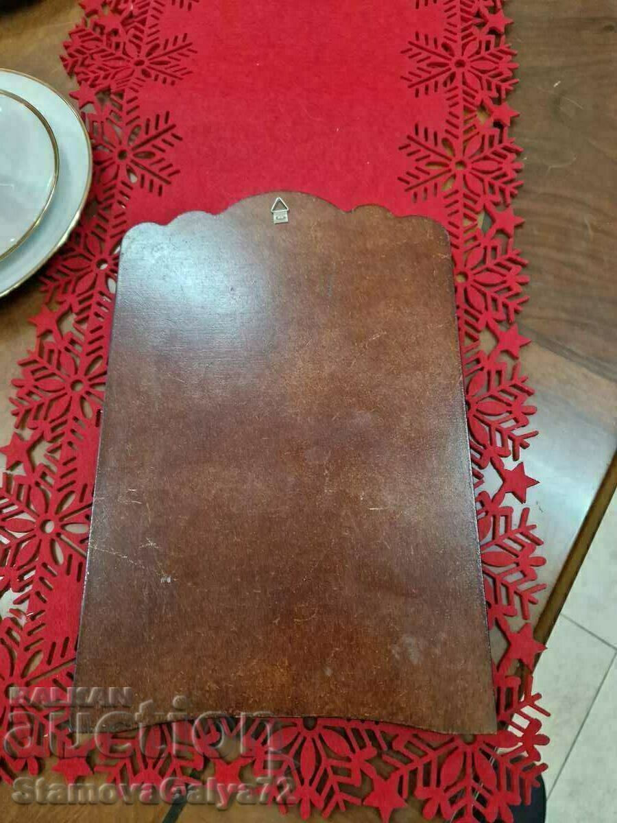 A beautiful large antique Greek icon with wood carving and hardware - 7 A beautiful large antique Greek icon with wood carving and hardware - 7