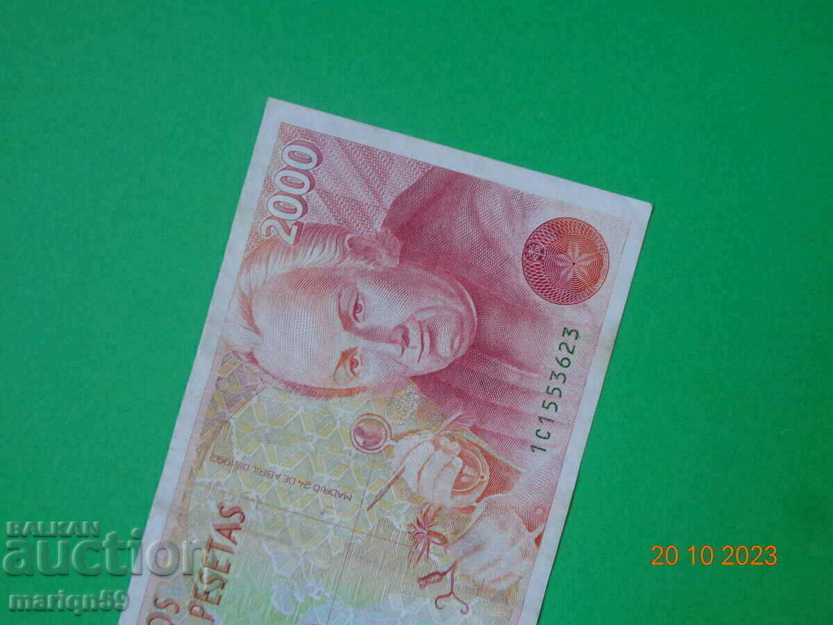 Spain 2000 pesetas -1992 - Excellent with price 17.00 BGN | € 8.69 Spain 2000 pesetas -1992 - Excellent with price 17.00 BGN | € 8.69