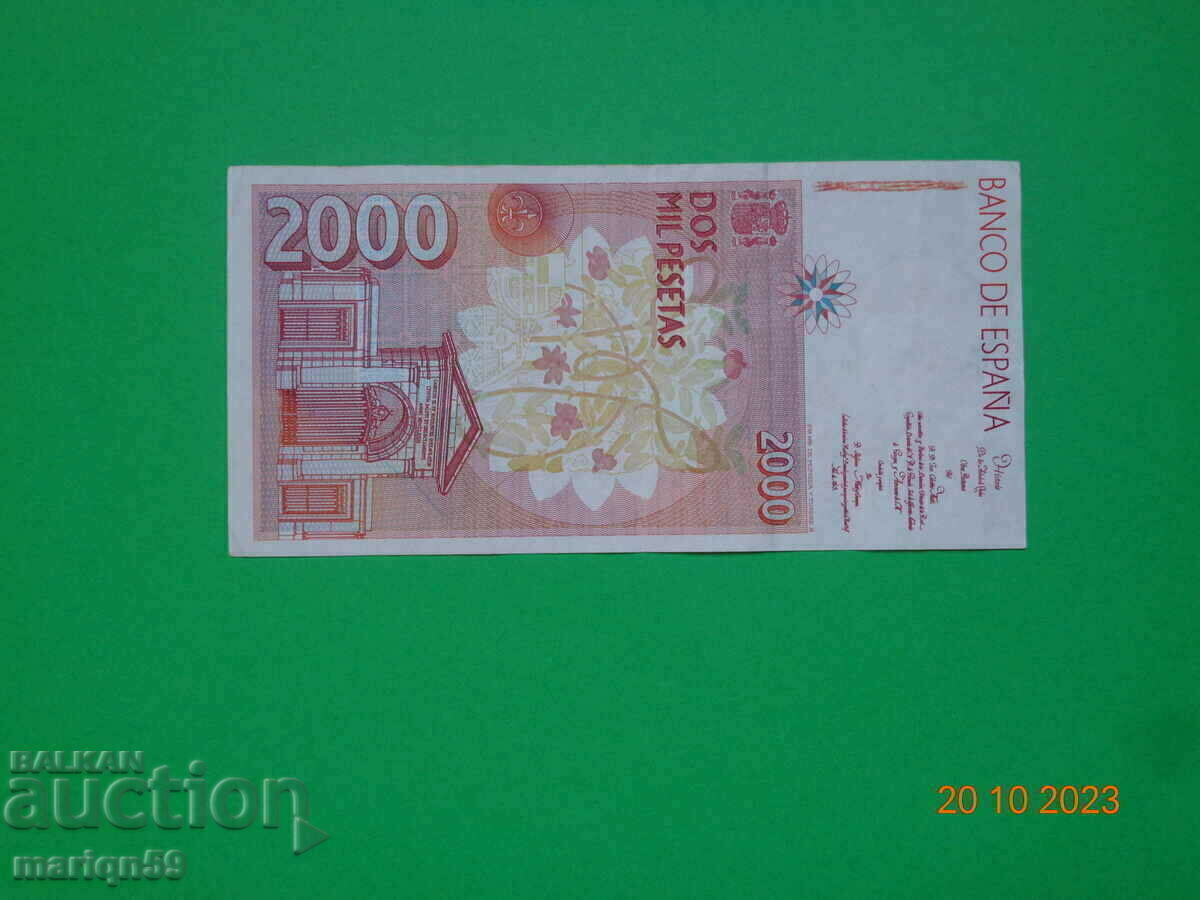 Auction Spain 2000 pesetas -1992 - Excellent Auction Spain 2000 pesetas -1992 - Excellent