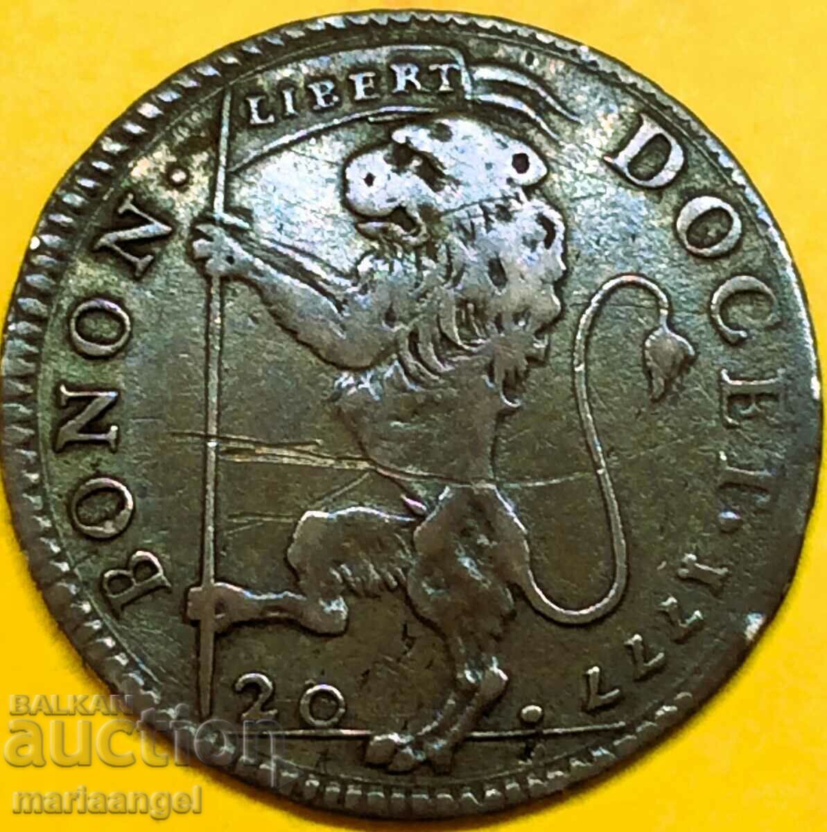 Vatican 1 Lira 1777 Pius VI Bologna 26mm Argint - RARA