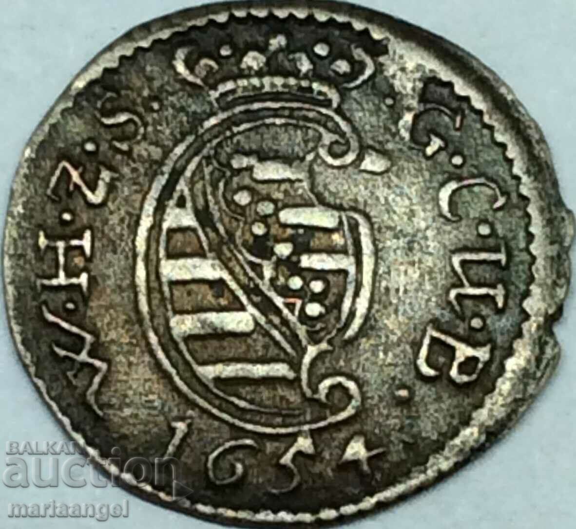 Saxonia Noua Weimar 1 Kreuzer 1654 Wilhelm al IV-lea Germania