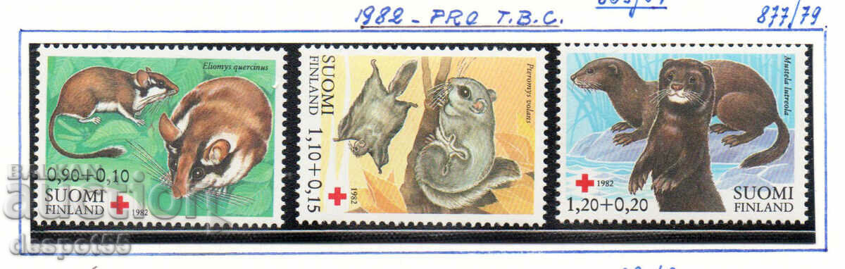 1982. Финландия. Червен кръст - Застрашени животни.