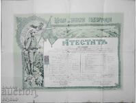 Certificat Scoala de subofiteri in rezerva 1914 - frumusete !!!