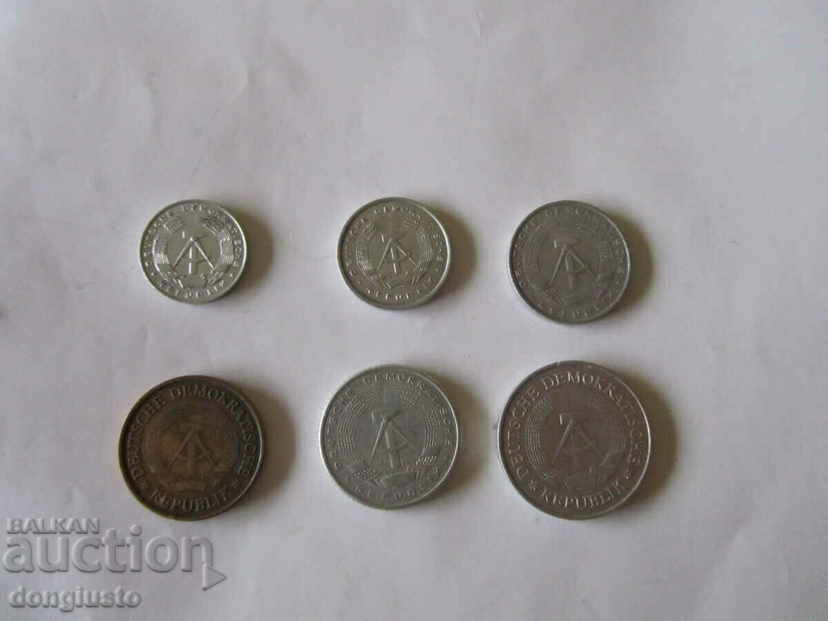 Lot of 6 GDR coins with price 6.00 BGN | € 3.07 Lot of 6 GDR coins with price 6.00 BGN | € 3.07