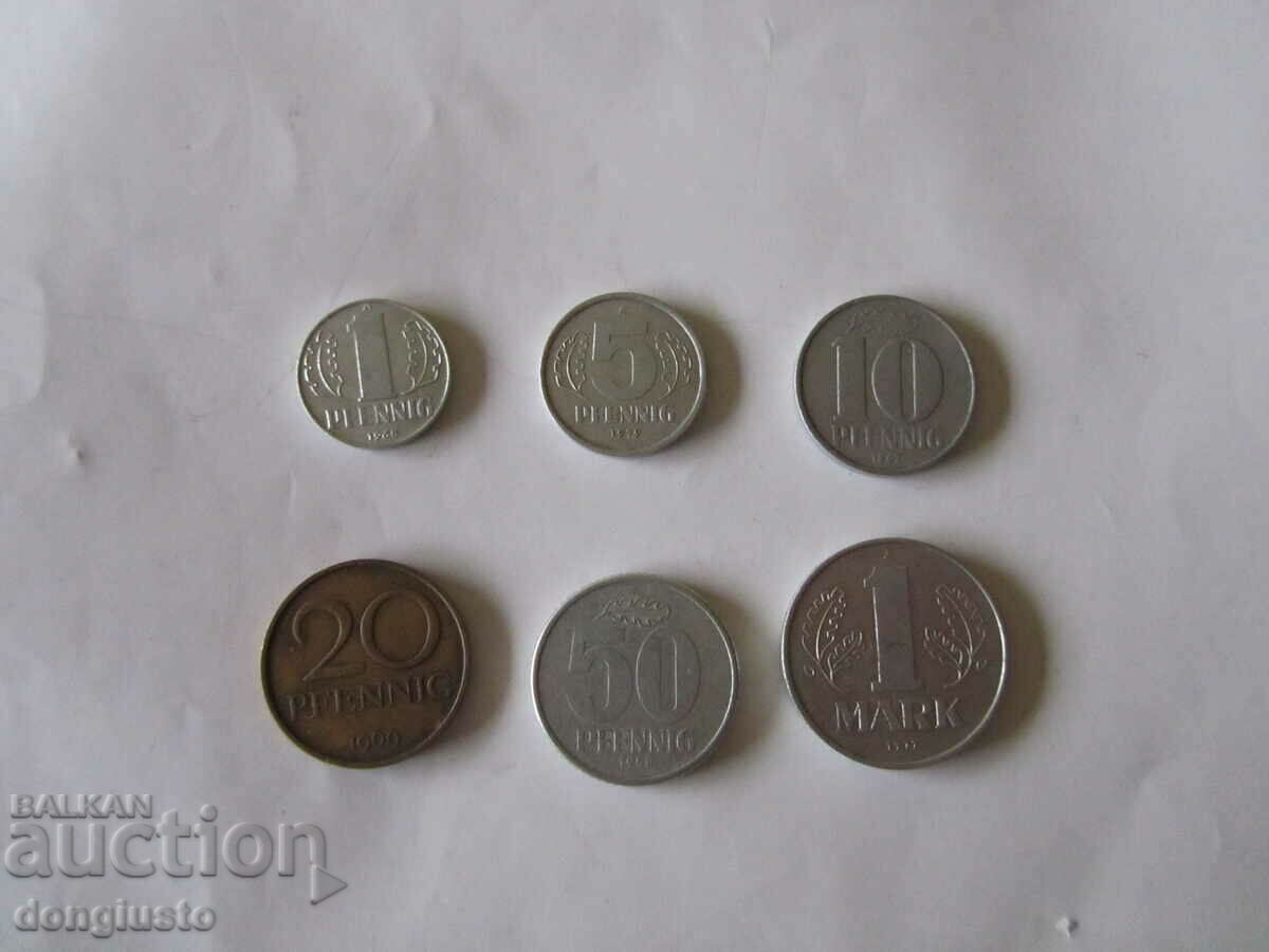 Lot of 6 GDR coins