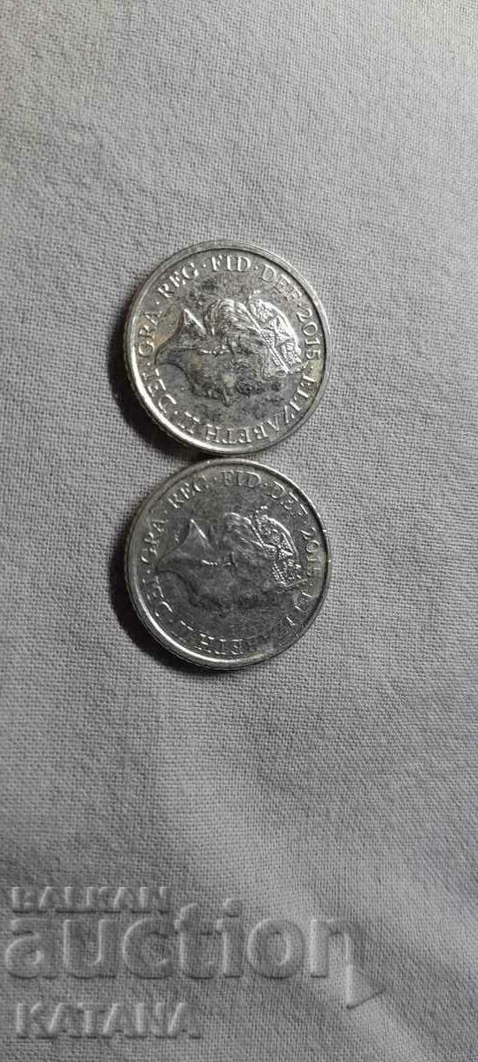 Five pence, 5 pence 2015 2 pieces