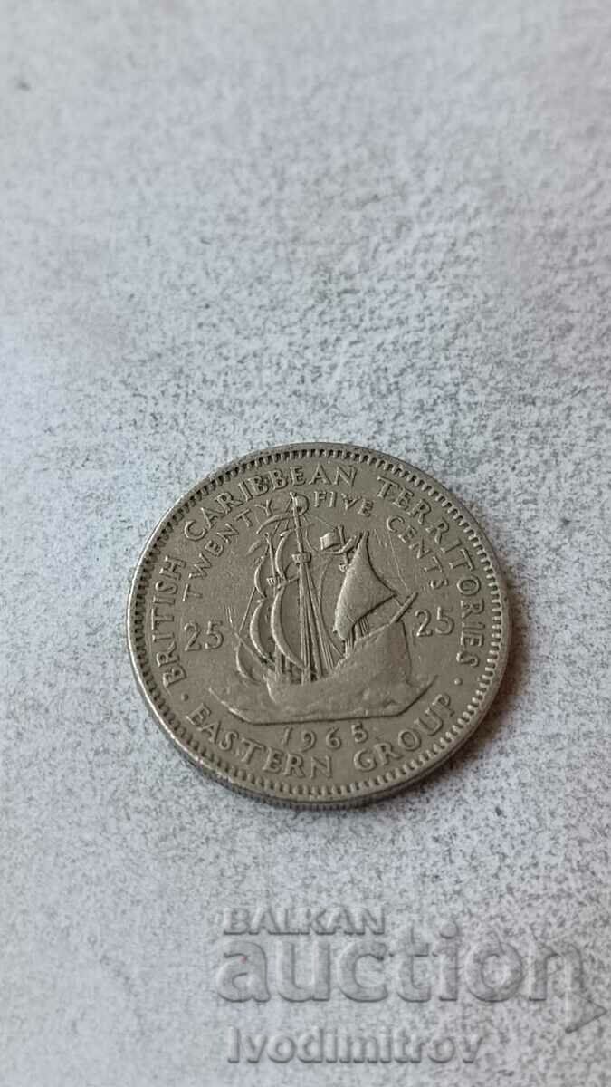 Eastern Caribbean 25 cents 1965