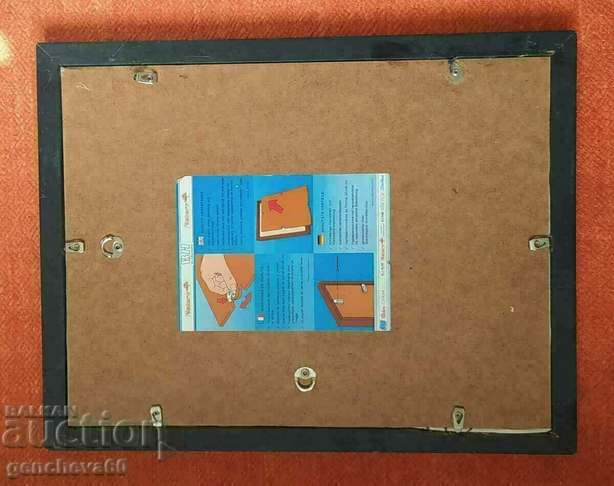 Παλιό κεντημένο γοβελίνι "Κορίτσι με κανάτια" 35/45εκ - 5