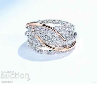 Inel delicat de dama cu zirconi fine