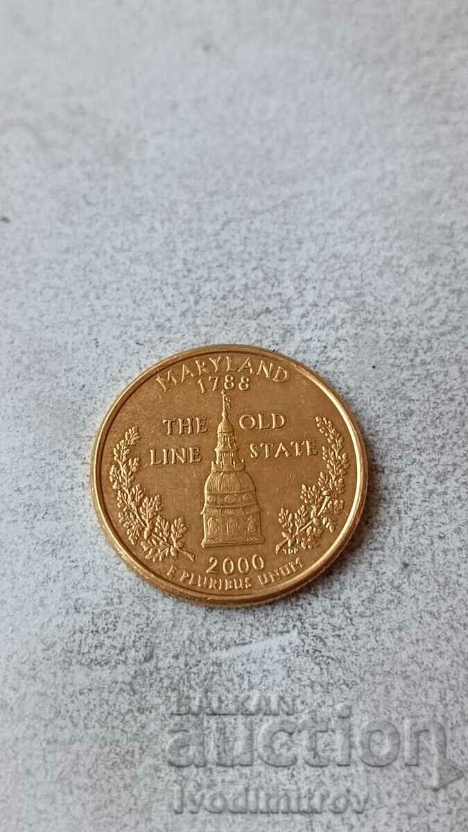 25 de cenți SUA 2000 P Maryland