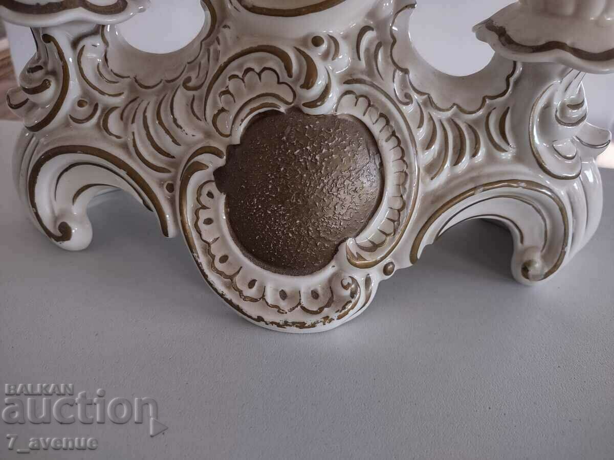 СВЕЩНИК със СВЕЩИ, стар, маркировка, порцелан, DjKv - 6 СВЕЩНИК със СВЕЩИ, стар, маркировка, порцелан, DjKv - 6