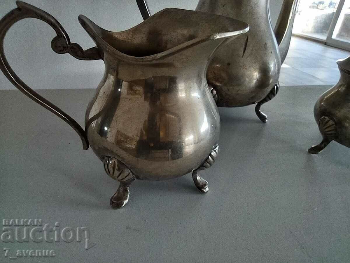 SERVICE silver plated, sugar jug, cream dish, DjKv - 7 SERVICE silver plated, sugar jug, cream dish, DjKv - 7