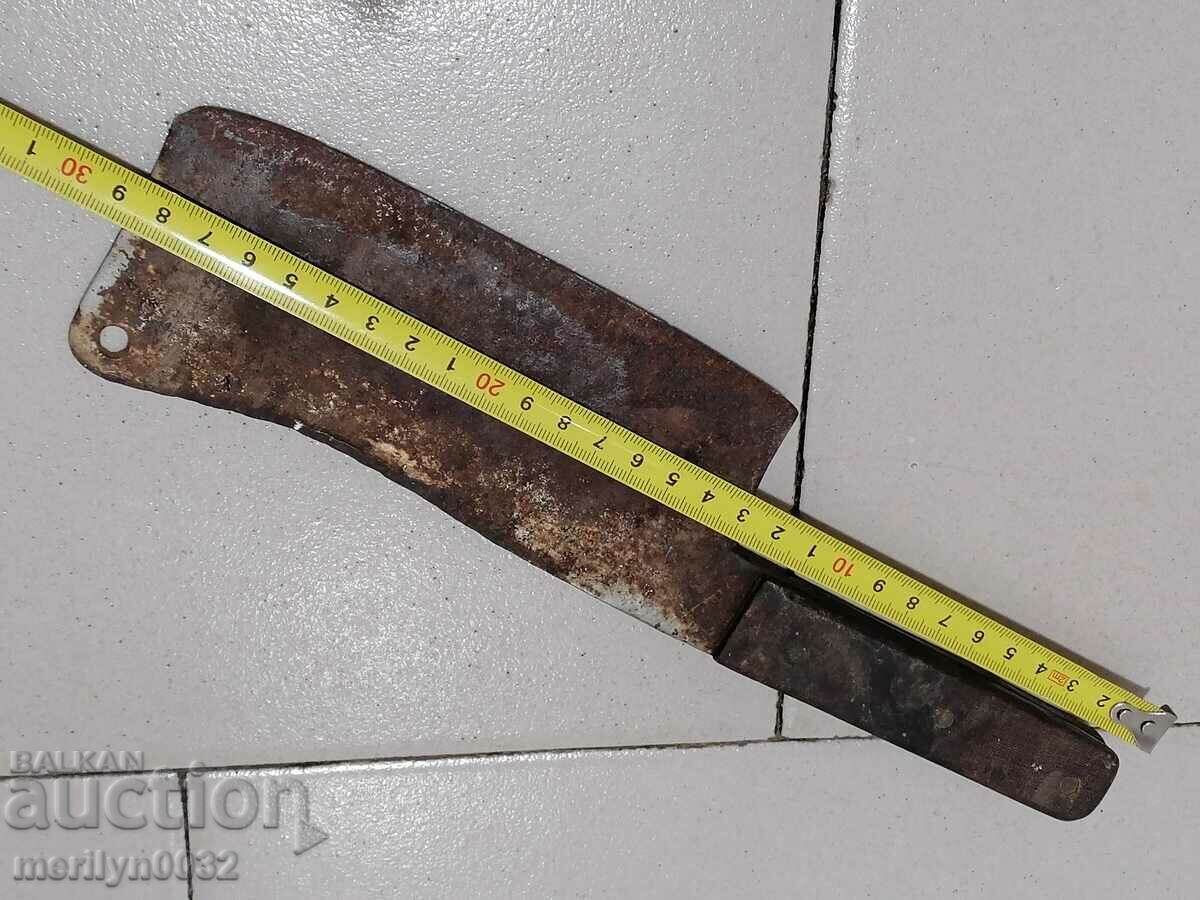 Auction Old forged saber, axe, axe, knife, machete Auction Old forged saber, axe, axe, knife, machete