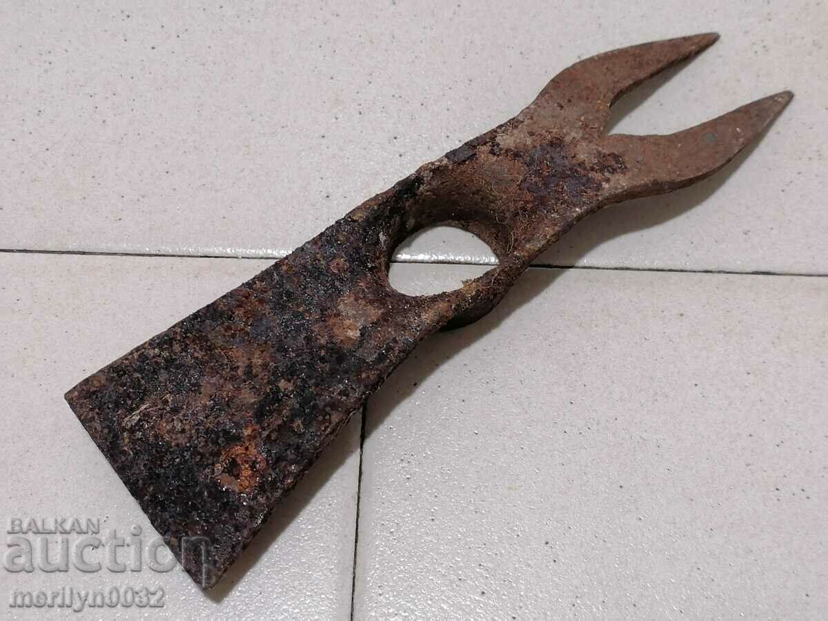 Ancient agricultural blade, pitchfork, hoe, wrought iron with price 24.00 BGN | € 12.27 Ancient agricultural blade, pitchfork, hoe, wrought iron with price 24.00 BGN | € 12.27