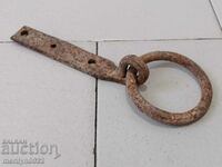 Hinge with ring wrought iron lock primitive chain