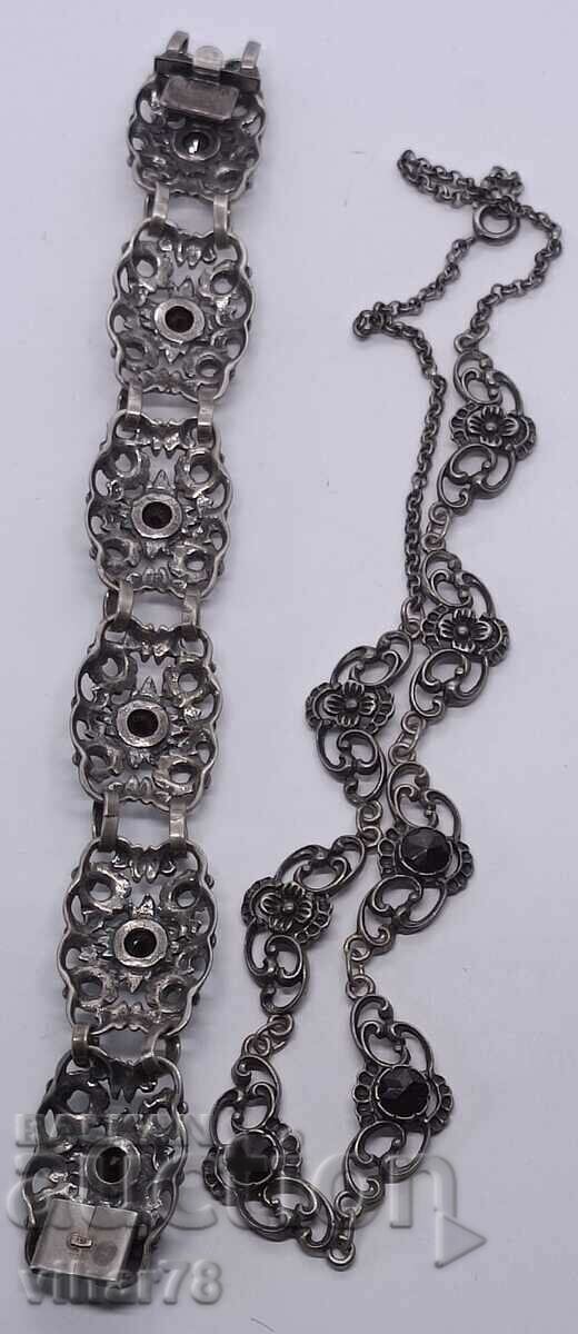 STAT SILVER Set with garnet necklace and bracelet - 5 STAT SILVER Set with garnet necklace and bracelet - 5