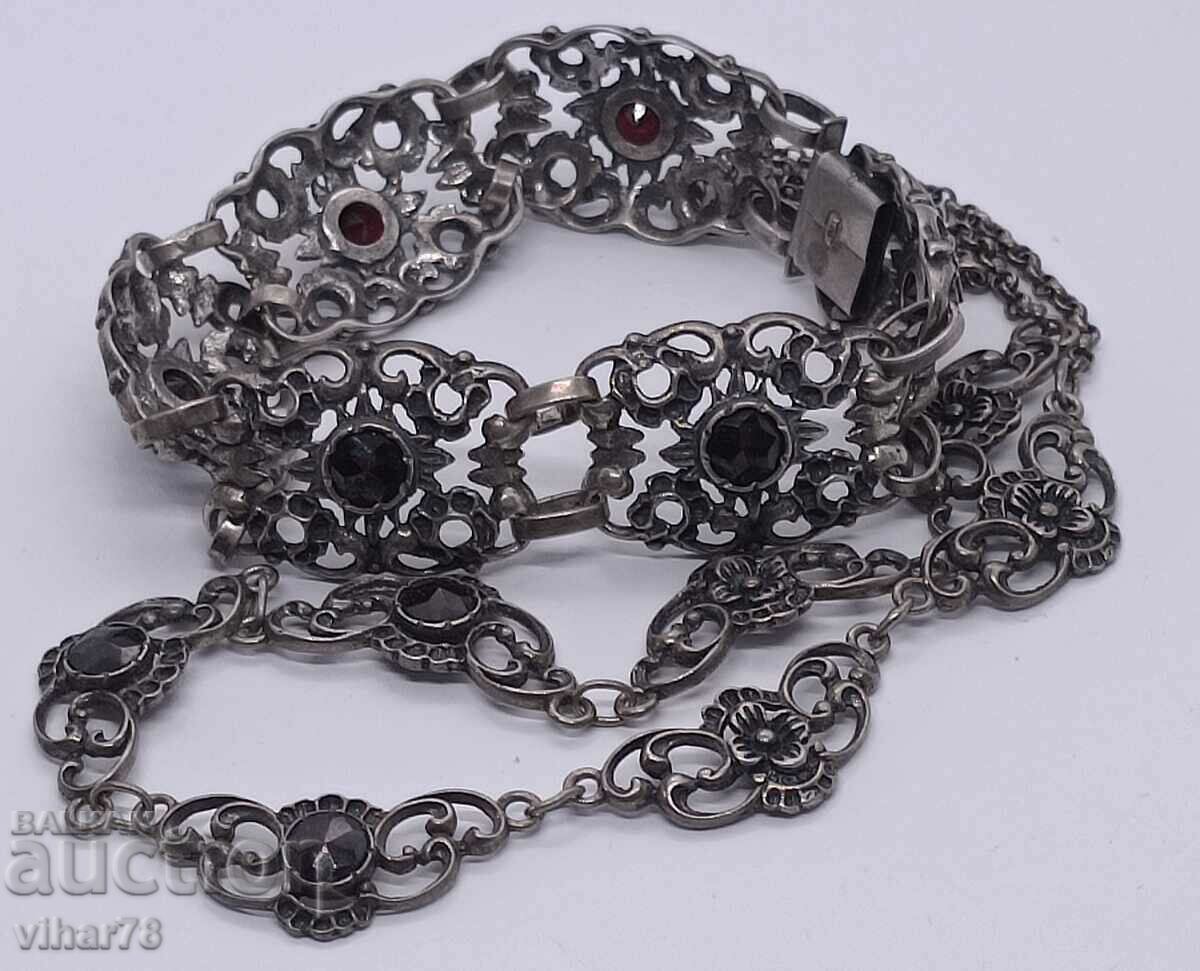 STAT SILVER Set with garnet necklace and bracelet - 7 STAT SILVER Set with garnet necklace and bracelet - 7