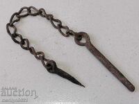 Chain with chopped wrought iron clasp primitive chain