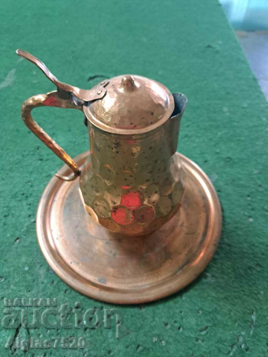 Copper jug with tray - 7 Copper jug with tray - 7