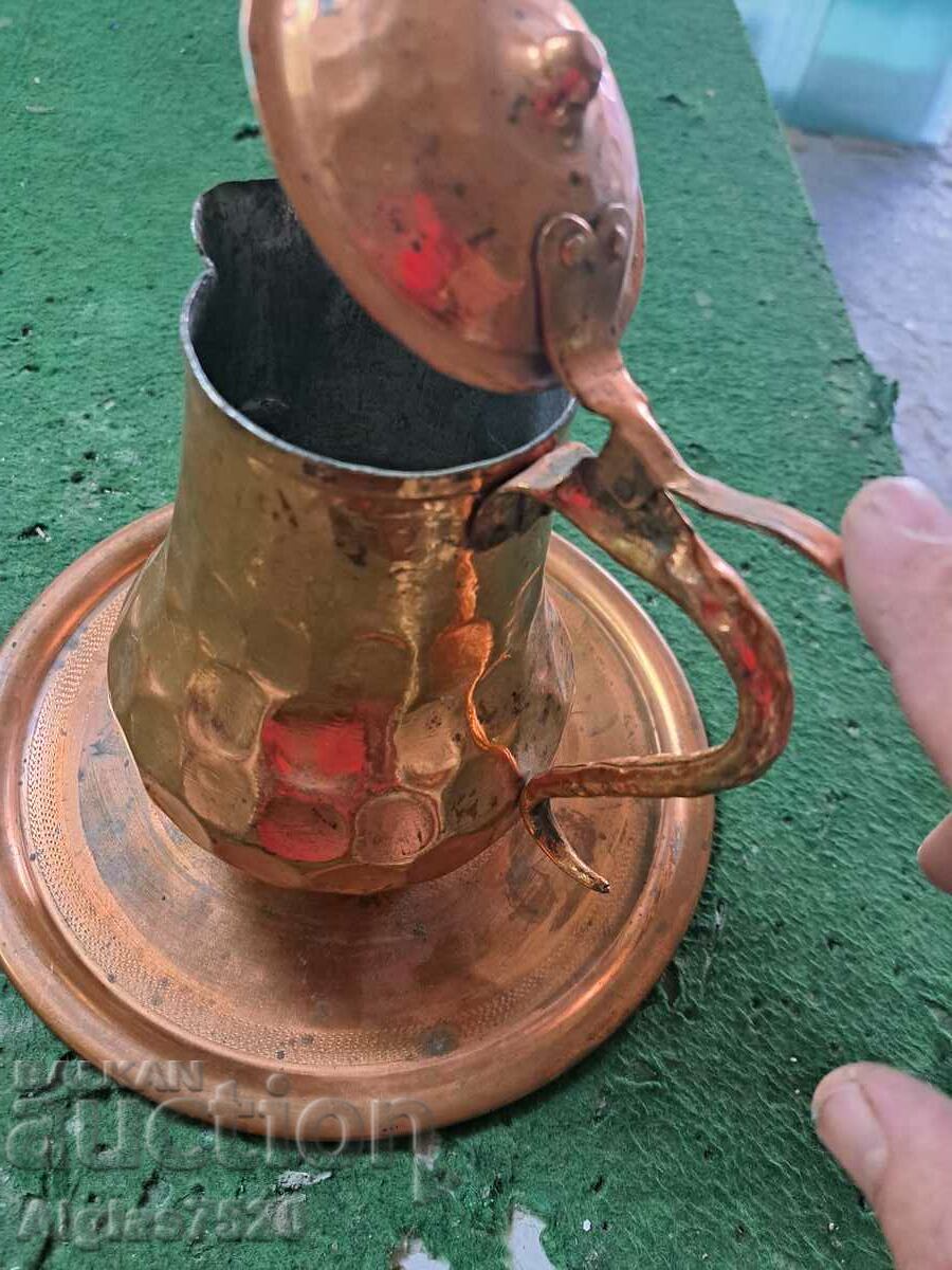 Copper jug with tray