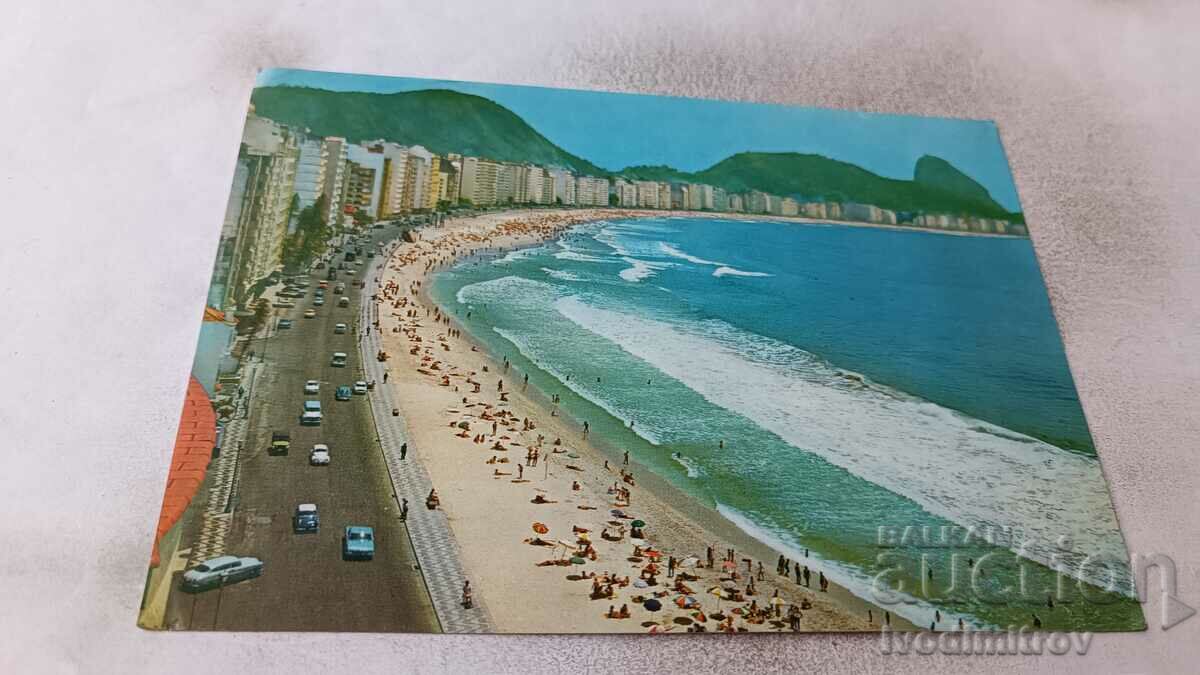 Carte poștală Rio de Janeiro Playa de Copacabana 1966