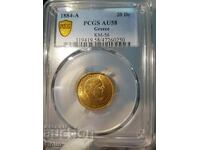 AU 58 - Rare 20 Drachma Gold Coin 1884 A-Greece