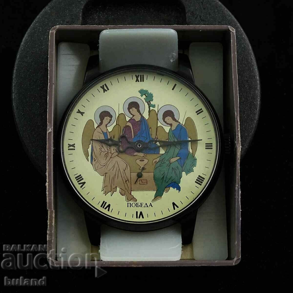 Нов Руски Часовник Победа Ангели 1993 г. Кутия Документ