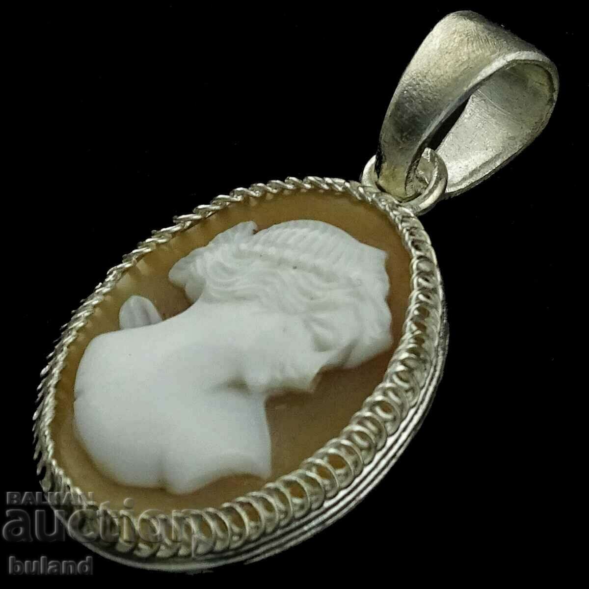 Old Authentic Cameo Silver Fitting Pendant Jewel