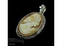 Old Authentic Cameo Silver Fitting Pendant Jewel
