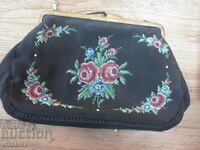 Old purse bronze and embroidery excellent