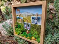 Пано с връх Вихрен, с 3 персонални снимки и декорация