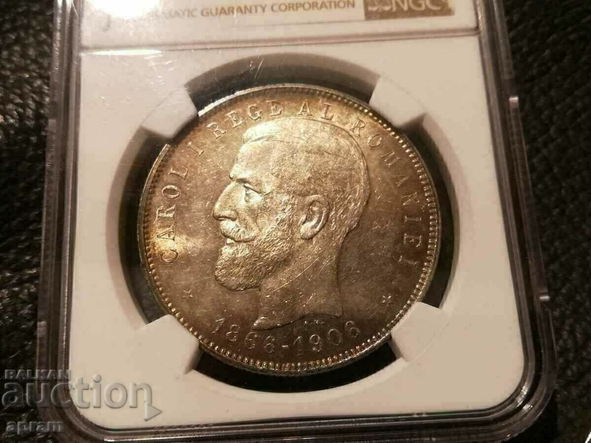 Romania. 5 lei 1906. MS62. - 5