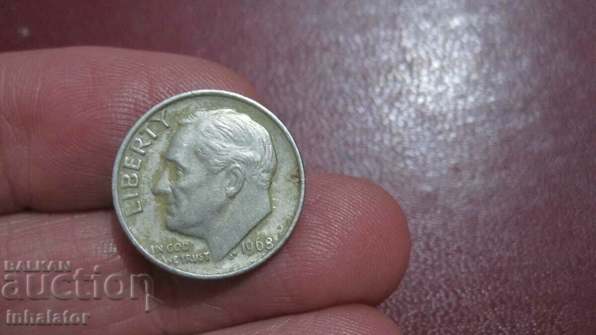 1968 год 10 цента САЩ