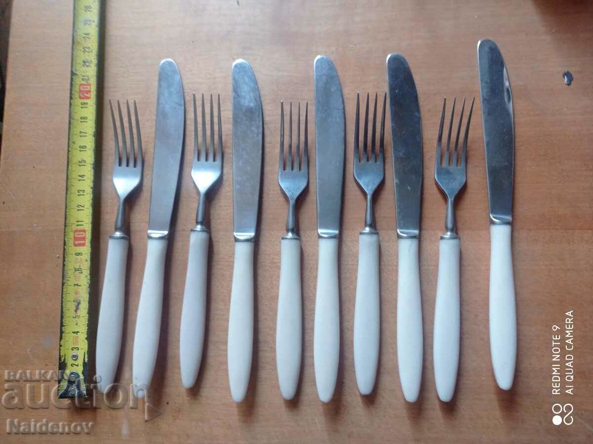 Lot of forks and knives Handle bone