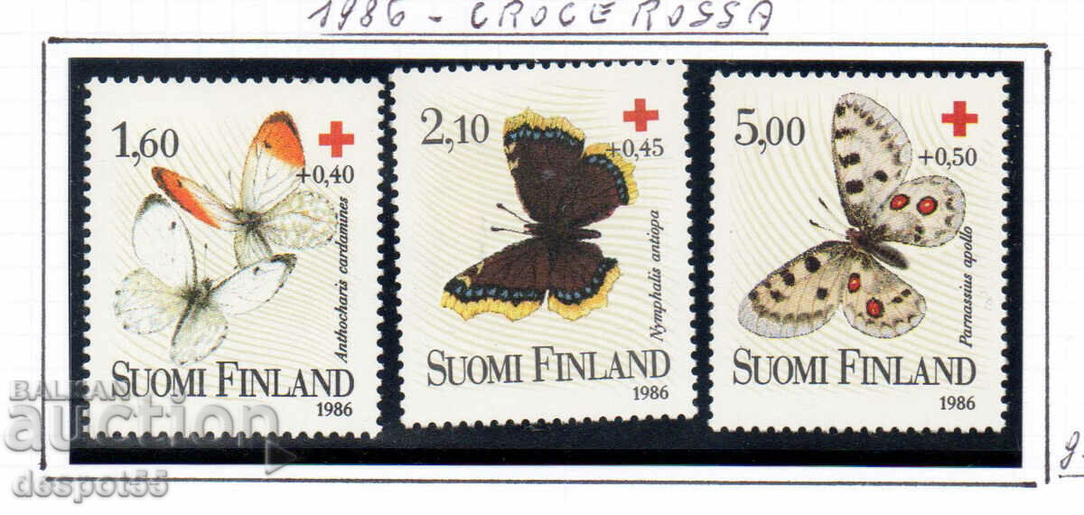 1986. Финландия. Червен кръст - Пеперуди. Благотворителни.
