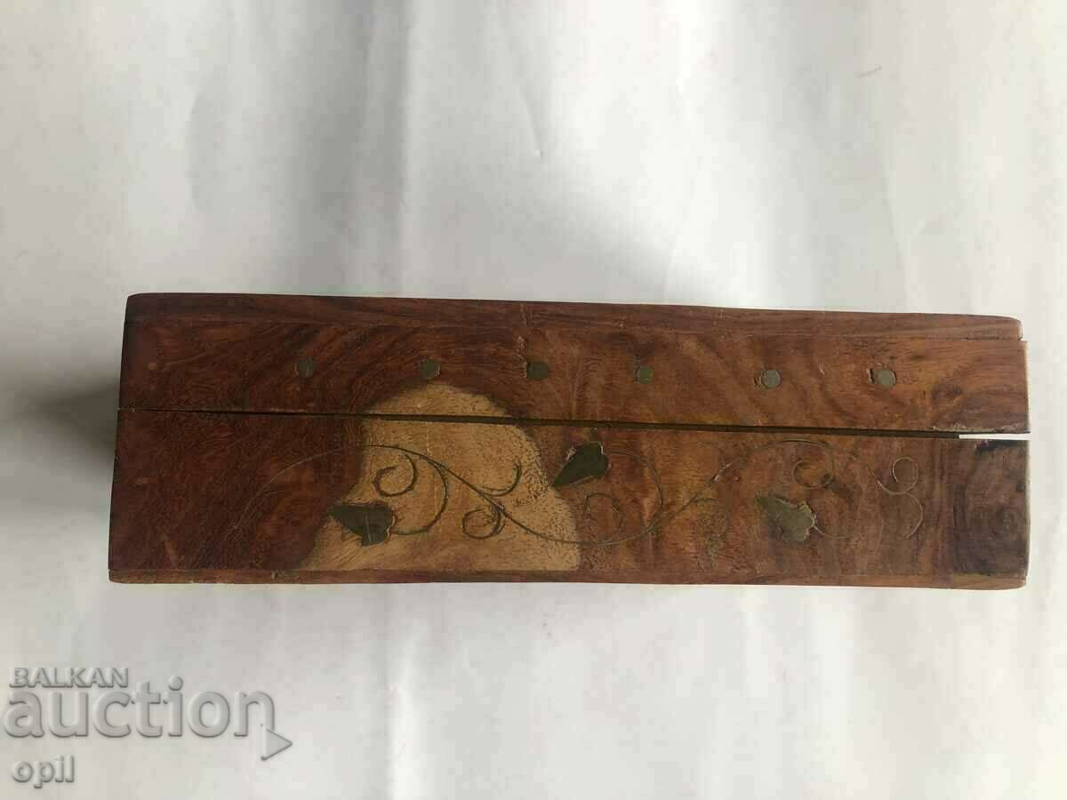 Wooden Box with Brass Ornaments with price 13.00 BGN | € 6.65 Wooden Box with Brass Ornaments with price 13.00 BGN | € 6.65