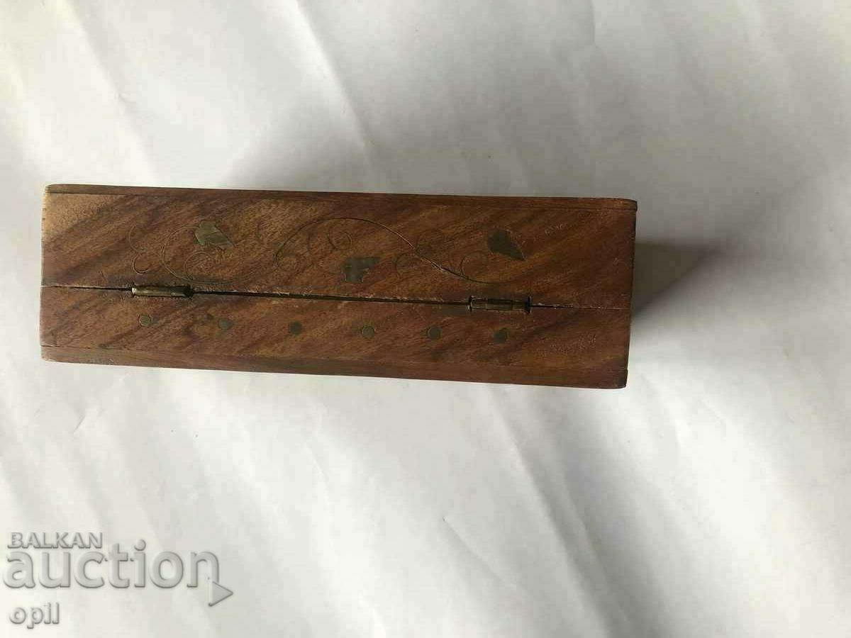 Wooden Box with Brass Ornaments - 6 Wooden Box with Brass Ornaments - 6