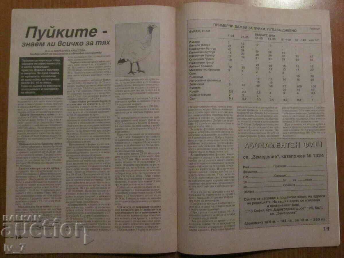 Delivery of "AGRICULTURE" MAGAZINE - ISSUE 5, 1995