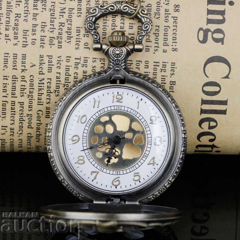 New Pocket watch skeleton ribs skeleton beautiful nice top with price 20.00 BGN | € 10.23
