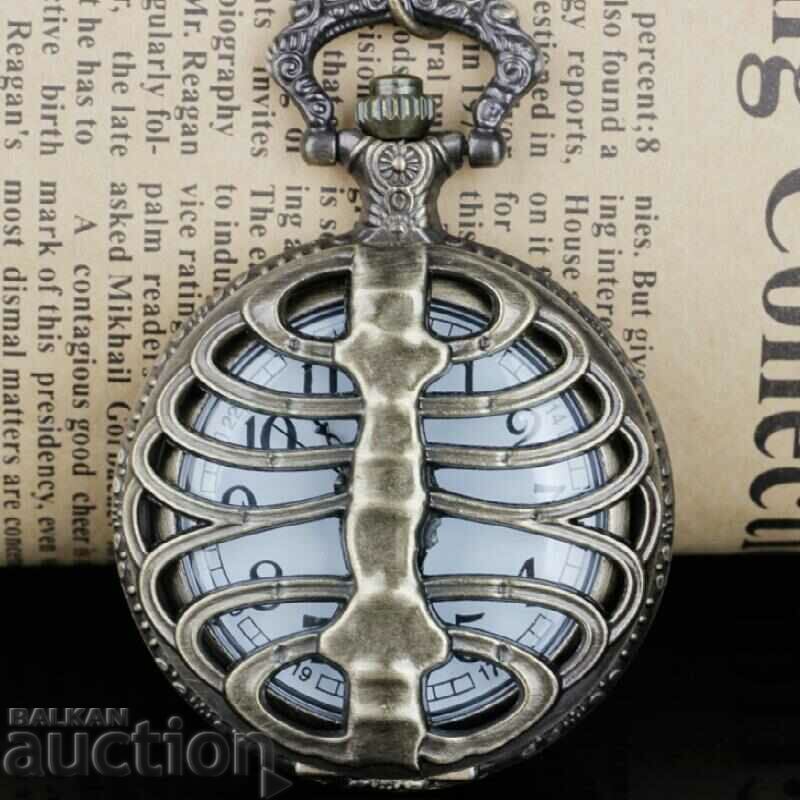 Delivery of New Pocket watch skeleton ribs skeleton beautiful nice top
