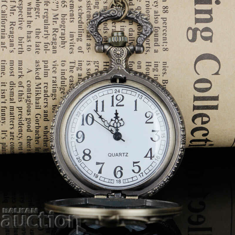 New Pocket watch skeleton ribs skeleton beautiful nice top - 5