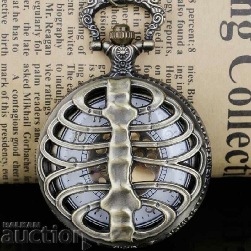 New Pocket watch skeleton ribs skeleton beautiful nice top