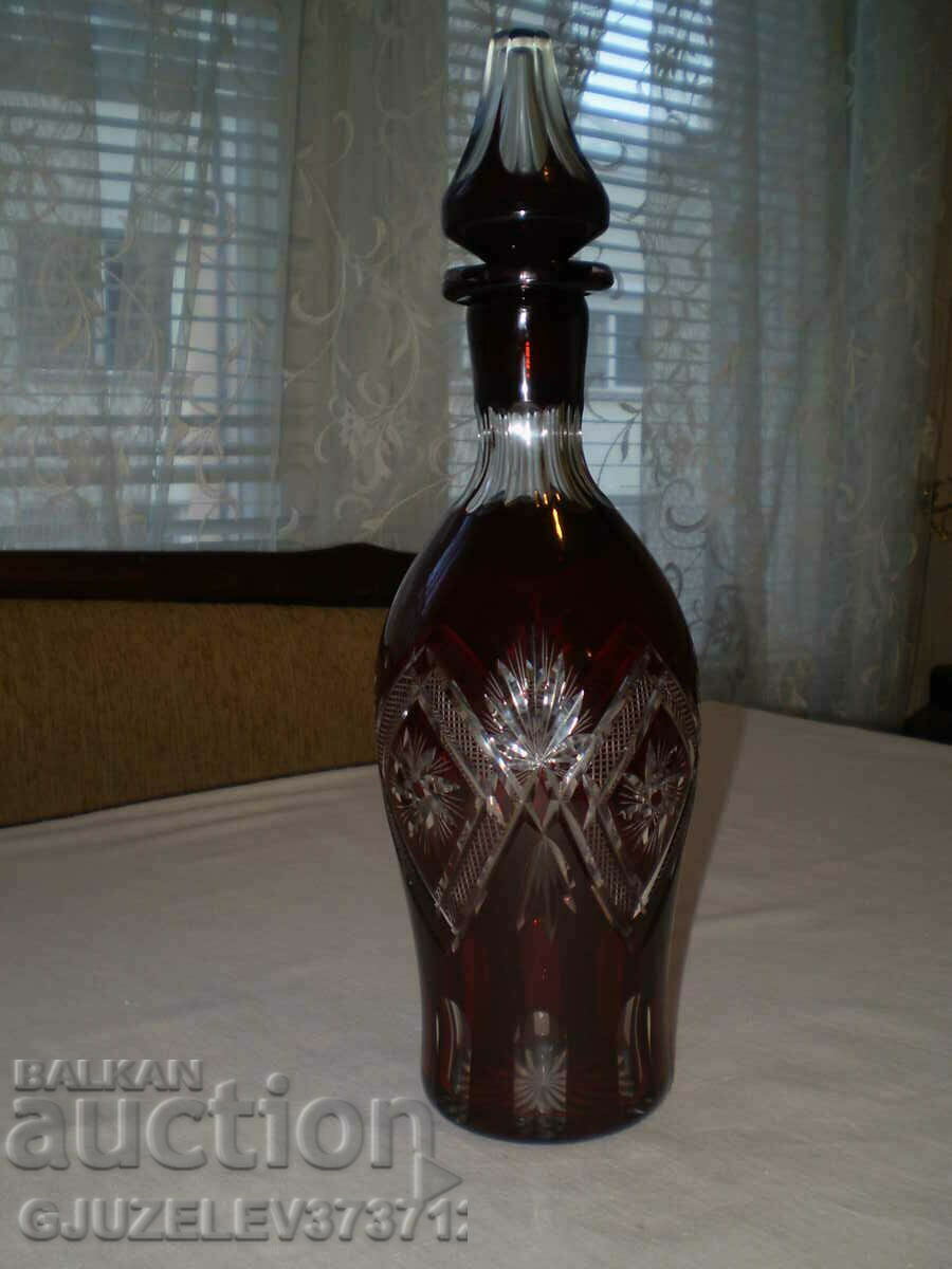 Bohemia Bottle Grafa Red Ryazan Crystal