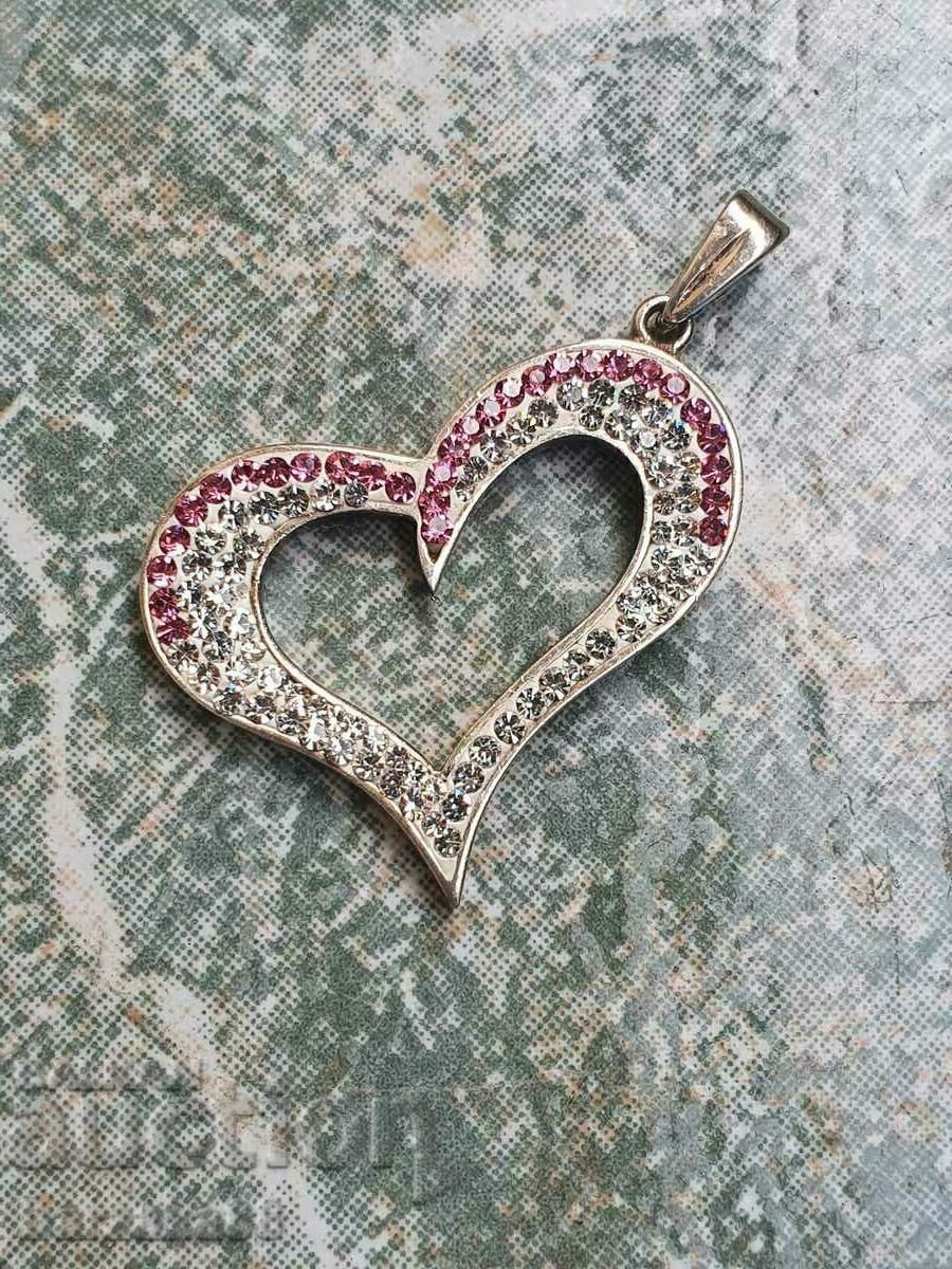 Silver heart pendant necklace with Swarovski Oksan stones with price 30.00 BGN | € 15.34 Silver heart pendant necklace with Swarovski Oksan stones with price 30.00 BGN | € 15.34