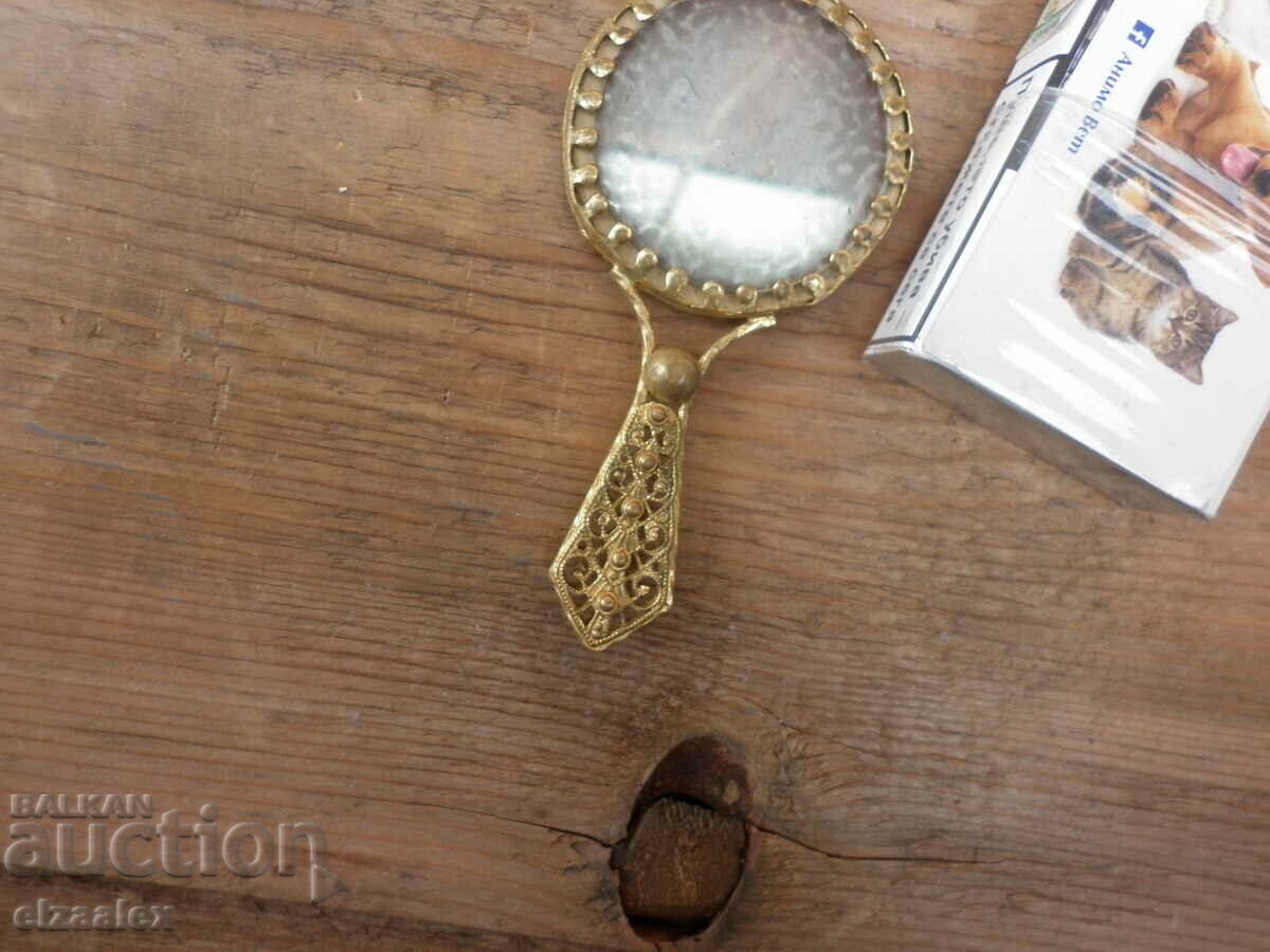 Oglindă din alamă din bronz vechi filigran