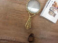 Old bronze brass mirror filigree