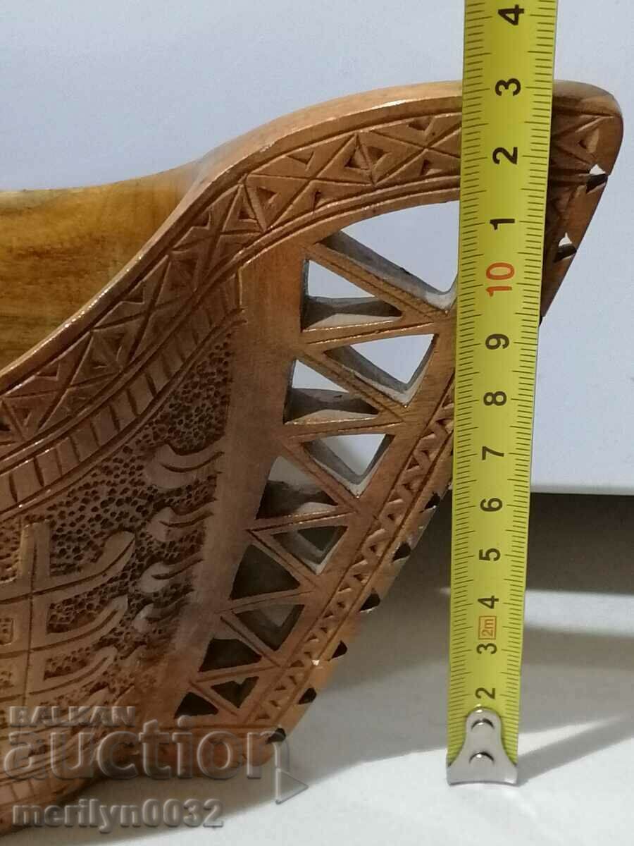 Carved old vessel mid 20th century wood carving - 5 Carved old vessel mid 20th century wood carving - 5