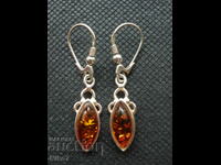Spectacular, silver earrings with amber.