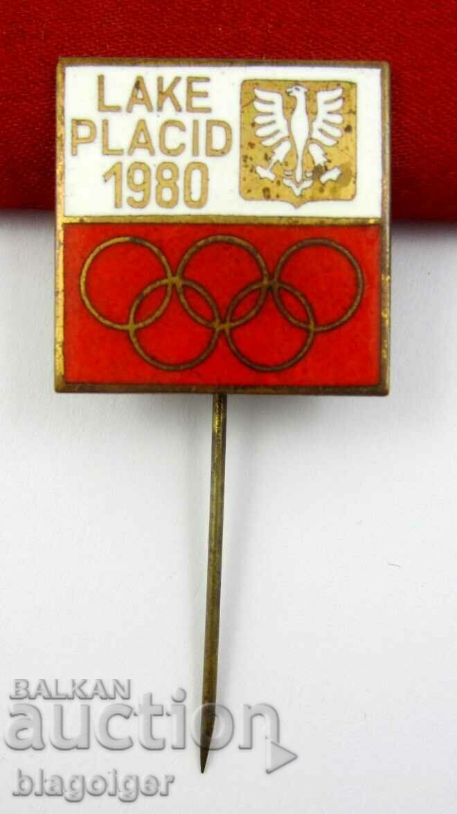 Olympic Badge - Poland Olympic Team for Lake Placid